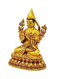 [tsongkhapa], Buddhist Miniature Statue, [full Gold Plated Finish], [hand Painted Face]