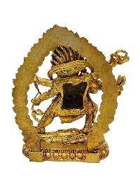 [mahakala Six Arms], Buddhist Miniature Statue, [full Gold Plated Finish]