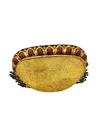 [amitabha Buddha], Buddhist Miniature Statue, [partly Gold Plated Finish], [thangka Color Finish], [hand Painted Face]