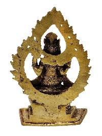 [ganesh On Throne], Buddhist Miniature Statue, [full Gold Plated Finish]