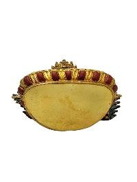 [chenrezig], Buddhist Miniature Statue, [partly Gold Plated Finish], [thangka Color Finish], [hand Painted Face]