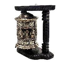 thumb2-Handmade Buddhist Wall Prayer Wheel With Mantra Inside, Pancha Buddha, Dorje, OMPH, Wall Mountable