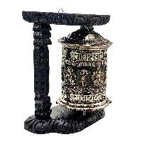 thumb3-Handmade Buddhist Wall Prayer Wheel With Mantra Inside, Pancha Buddha, Dorje, OMPH, Wall Mountable