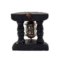 thumb1-Handmade Buddhist Wall Prayer Wheel With Mantra Inside, OMPH, Wall Mount Decor