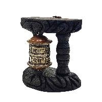 thumb2-Handmade Buddhist Wall Prayer Wheel With Mantra Inside, OMPH, Wall Mount Decor
