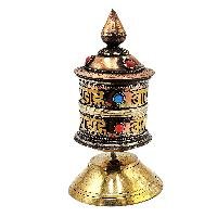 thumb3-Buddhist Metal Prayer Wheel Table Top, OMPH Mantra Decorative Design