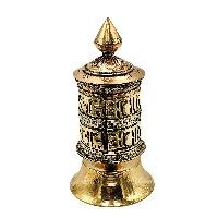 thumb1-Buddhist Metal Prayer Wheel Table Top, OMPH Mantra Classic Design
