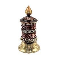 thumb1-Buddhist Metal Prayer Wheel Table Top, OMPH Mantra Classic Design