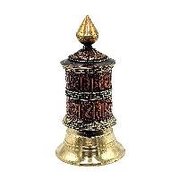 thumb3-Buddhist Metal Prayer Wheel Table Top, OMPH Mantra Classic Design