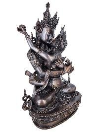 Vajradhara Supreme Buddha Shakti Yab Yum Statue Copper With Silver And Chocolate Oxidized Finish
