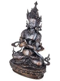 Vajradhara Supreme Buddha Shakti Yab Yum Statue Copper With Silver And Chocolate Oxidized Finish