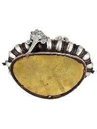 Green Jambhala Prosperity Deity Shakti Yab Yum Statue Copper With Silver And Chocolate Oxidized Finish