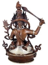 Manjushri Wisdom Bodhisattva Shakti Yab Yum Statue Copper With Silver And Chocolate Oxidized Finish