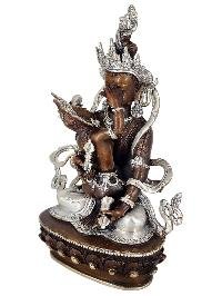Vajrasattva Purification Deity Shakti Yab Yum Statue Copper With Silver And Chocolate Oxidized Finish