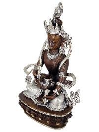 Vajrasattva Purification Deity Shakti Yab Yum Statue Copper With Silver And Chocolate Oxidized Finish