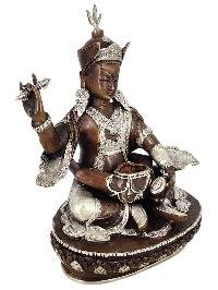 Padmasambhava Guru Rinpoche Shakti Yab Yum Statue Copper With Silver And Chocolate Oxidized Finish