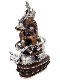 Aparimita Long Life Buddha Shakti Yab Yum Statue Copper With Silver And Chocolate Oxidized Finish