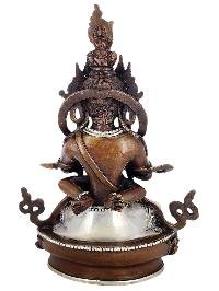 Vajradhara Primordial Buddha Shakti Yab Yum Statue Copper With Silver And Chocolate Oxidized Finish