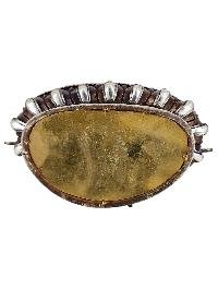 Yellow Jambhala Wealth Deity Shakti Yab Yum Statue Copper With Silver And Chocolate Oxidized Finish