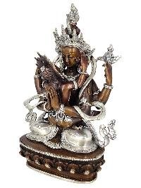 Chenrezig Compassion Buddha Shakti Yab Yum Statue Copper With Silver And Chocolate Oxidized Finish