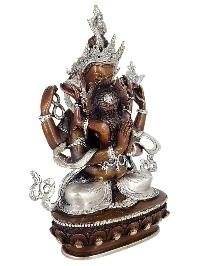 Chenrezig Compassion Buddha Shakti Yab Yum Statue Copper With Silver And Chocolate Oxidized Finish