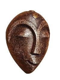 Handmade Wooden Mask, [tribal Mask], Tibetan Style With [traditional Color], [poplar Wood]