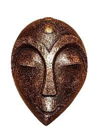 Handmade Wooden Mask, [tribal Mask], Tibetan Style With [traditional Color], [poplar Wood]