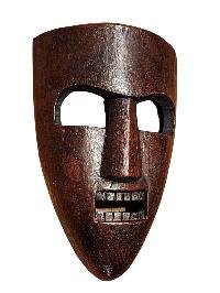 Handmade Wooden Mask, [tribal Mask], Tibetan Style With [traditional Color], [poplar Wood]