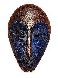 Handmade Wooden Mask, [tribal Mask], Tibetan Style With [traditional Color], [poplar Wood]
