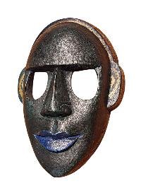 Handmade Wooden Mask, [tribal Mask], Tibetan Style With [traditional Color], [poplar Wood]
