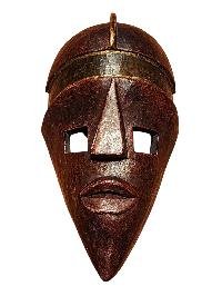 Handmade Wooden Mask, [tribal Mask], Tibetan Style With [traditional Color], [poplar Wood]