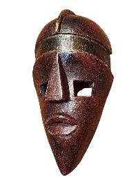 Handmade Wooden Mask, [tribal Mask], Tibetan Style With [traditional Color], [poplar Wood]