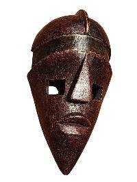 Handmade Wooden Mask, [tribal Mask], Tibetan Style With [traditional Color], [poplar Wood]