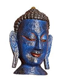 Handmade Wooden Mask, [buddha], Tibetan Style With [traditional Color], [poplar Wood]