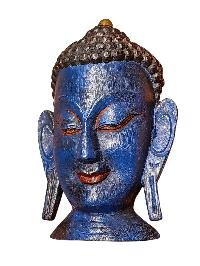 Handmade Wooden Mask, [buddha], Tibetan Style With [traditional Color], [poplar Wood]