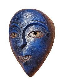 Handmade Wooden Mask, [tribal Mask], Tibetan Style With [traditional Color], [poplar Wood]