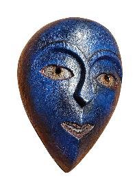 Handmade Wooden Mask, [tribal Mask], Tibetan Style With [traditional Color], [poplar Wood]