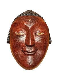 Handmade Wooden Mask, [tribal Mask], Tibetan Style With [traditional Color], [poplar Wood]