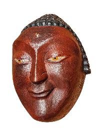 Handmade Wooden Mask, [tribal Mask], Tibetan Style With [traditional Color], [poplar Wood]