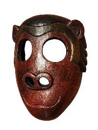 Handmade Wooden Mask, [monkey], Tibetan Style With [traditional Color], [poplar Wood]