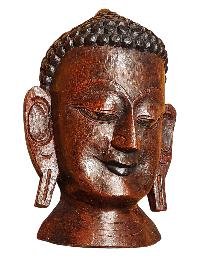 Handmade Wooden Mask, [buddha], Tibetan Style With [traditional Color], [poplar Wood]