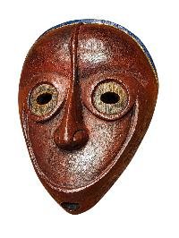 Handmade Wooden Mask, [tribal Mask], Tibetan Style With [traditional Color], [poplar Wood]