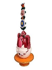 [hq], Handmade Tibetan [wangpo Metok Torma], Hand Painted Ritual Decor, [custom Order]