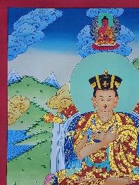 [karmapa] Tibetan Buddhist Lineage Master Thangka Painting With Traditional Detailing