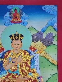[karmapa] Tibetan Buddhist Lineage Master Thangka Painting With Traditional Detailing