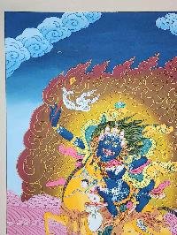 [palden Lhamo] Wrathful Female Protector Tibetan Thangka Painting With Sacred Symbolism