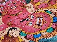 [rahula] Wrathful Protector Deity Tibetan Thangka Painting With Symbolic Detailing