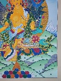 thumb3-Green Tara Tibetan Buddhist Female Deity Thangka Painting With Healing Symbolism