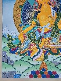 thumb4-Green Tara Tibetan Buddhist Female Deity Thangka Painting With Healing Symbolism