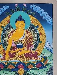 thumb3-Shakyamuni Buddha Historical Buddha Tibetan Thangka Painting With Spiritual Detailing